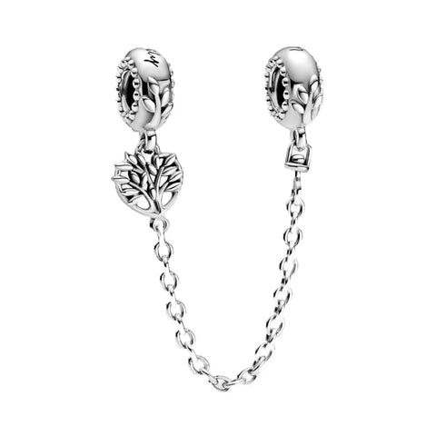 Heart Family Tree Safety Chain Charm - Heart Family Tree Safety Chain Charm