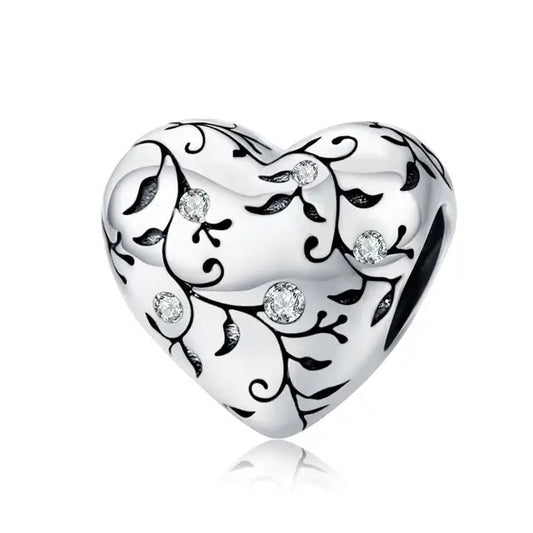 Heart Flower Charm