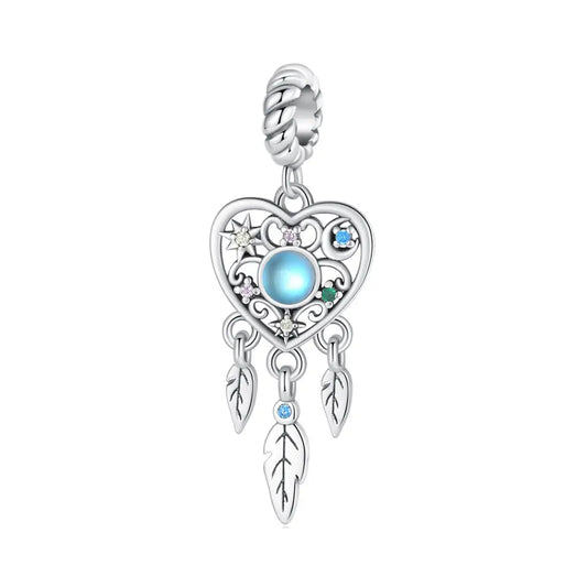 Heart Shaped Dream Catcher Dandle Charm