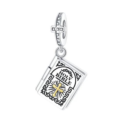 Engraved Book Dangle Charm - Holy Bible Dangle Charm