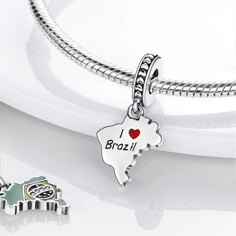 I Love Brazil  pandora Charm bracelet