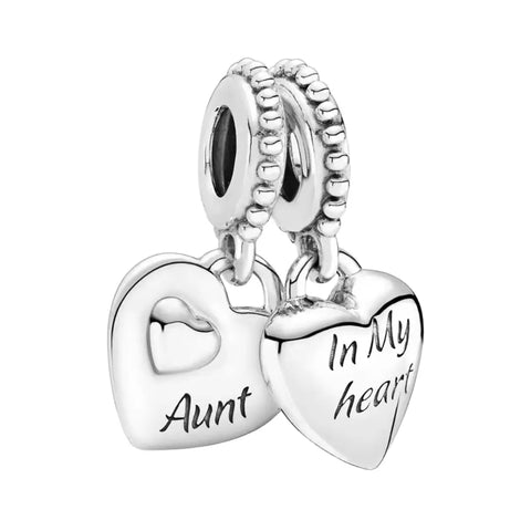 In My Heart Aunt Double Dangle Charm - In My Heart Aunt Double Dangle Charm