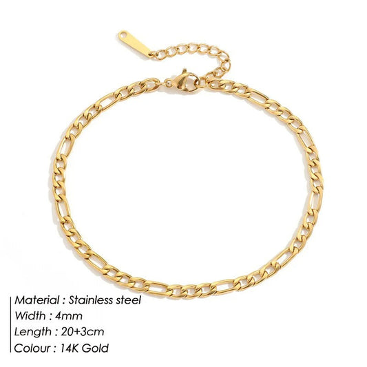 Bracelet Anklets for woman Chain silver Gold and rose Gold