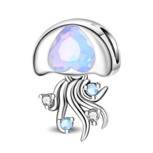 Jellyfish With Blue Opal Stone Charm