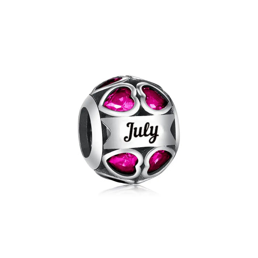 July Birthstone Heart Charm