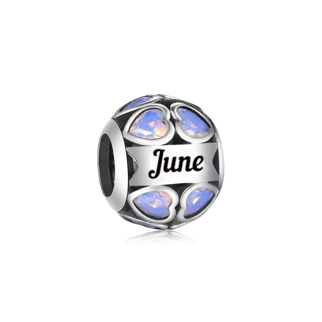 June Birthstone Heart Charm