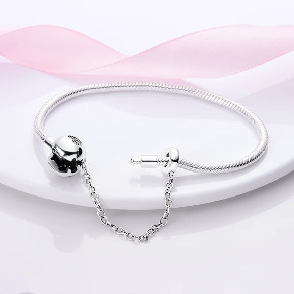 Protective Heart Sterling Silver Snake Chain Charm Bracelet - Kendall Bracelets Bracelets best girl