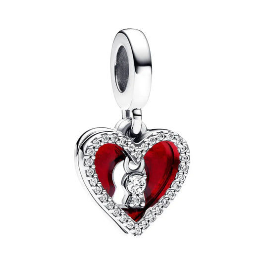 Key Hole Heart Dangle Charm