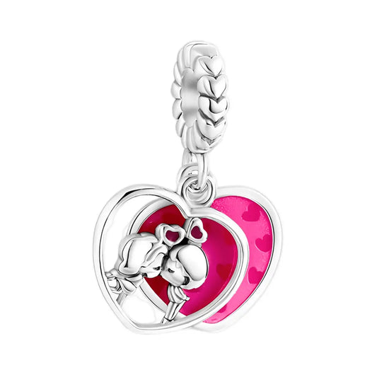 Kissing Couple Double Dangle Charm