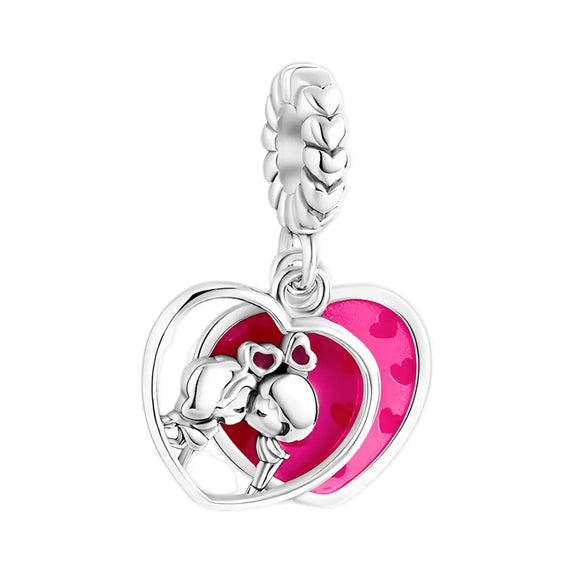 Kissing Couple Double Dangle Charm - Kissing Couple Double Dangle Charm