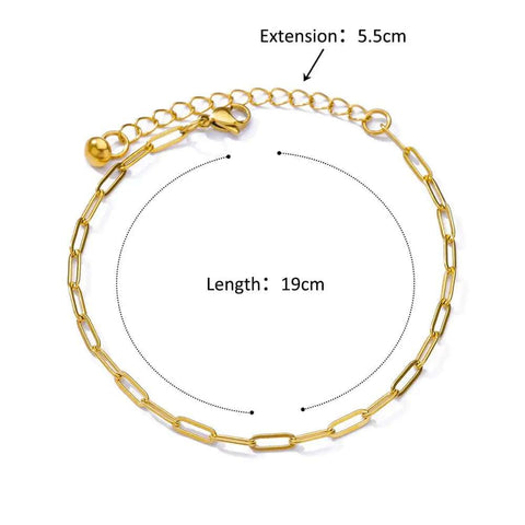 Gold Link Chain Ankle Bracelet - Gold Link Chain Ankle Bracelet