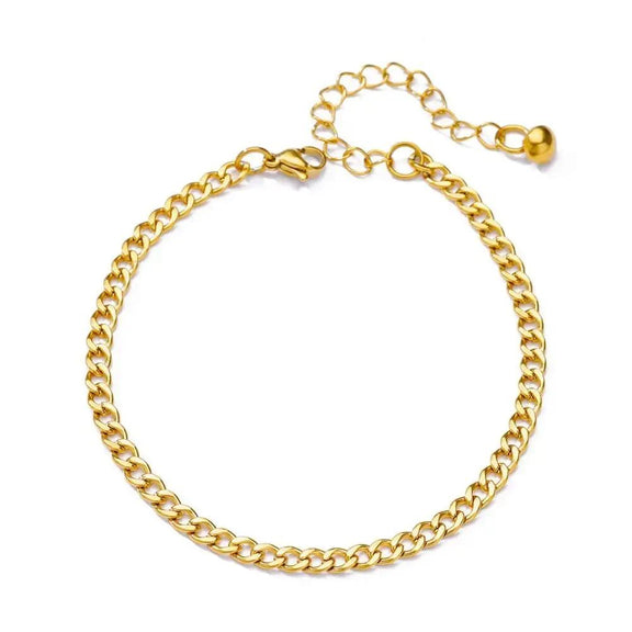 Gold Cuban Link Bold Ankle Bracelet - Gold Cuban Link Bold Ankle Bracelet