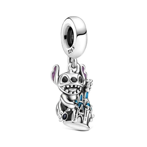 Lilo & Stitch- Stitch & Castle Dangle Charm - Lilo & Stitch- Stitch & Castle Dangle Charm