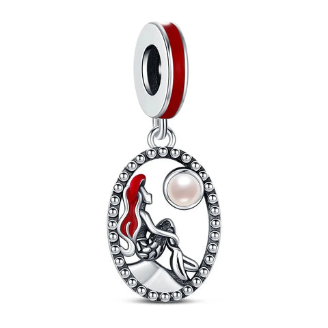 Little Mermaid Is Shown With A Red Bow Charm - Little Mermaid Is Shown With A Red Bow Pandora Charm