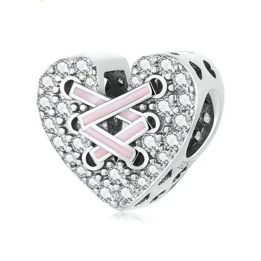 Love Heart with Pink Ribbon