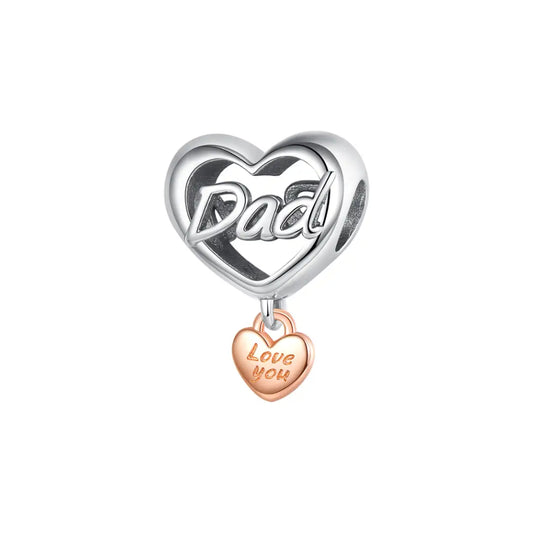 Love You Dad Heart Charm