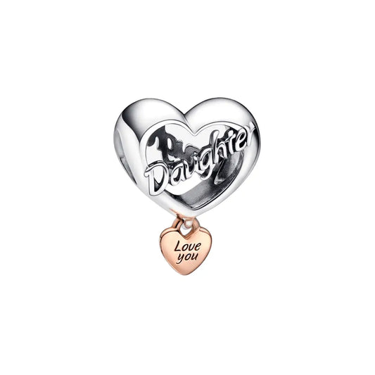 Love You Daughter Heart Charm