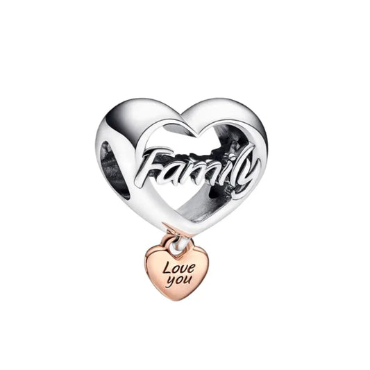 Love You Family Heart Charm