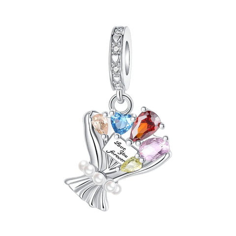 Love You Forever Bouquet Dangle Charm - Love You Forever Bouquet Dangle Charm