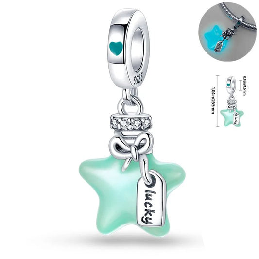 Lucky Star Charm Bracelet - Luminous Enamel Bead