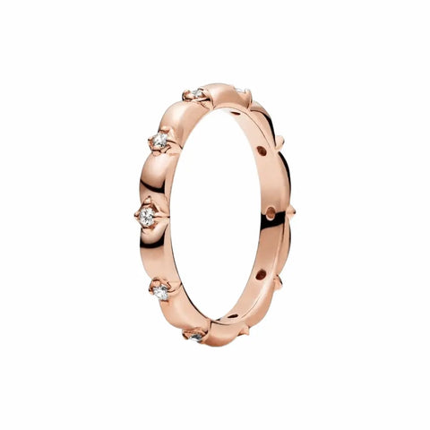 Rose Gold Flower Petals Band Ring