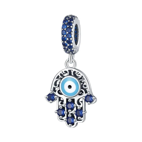 Midnight Hamsa Evil Eye Dangle Charm