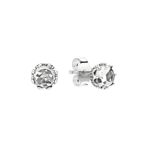 Sterling Silver Crystal Stud Earrings Halo Design - Sterling silver crystal stud earrings with halo design, featuring a sparkling and elegant look.