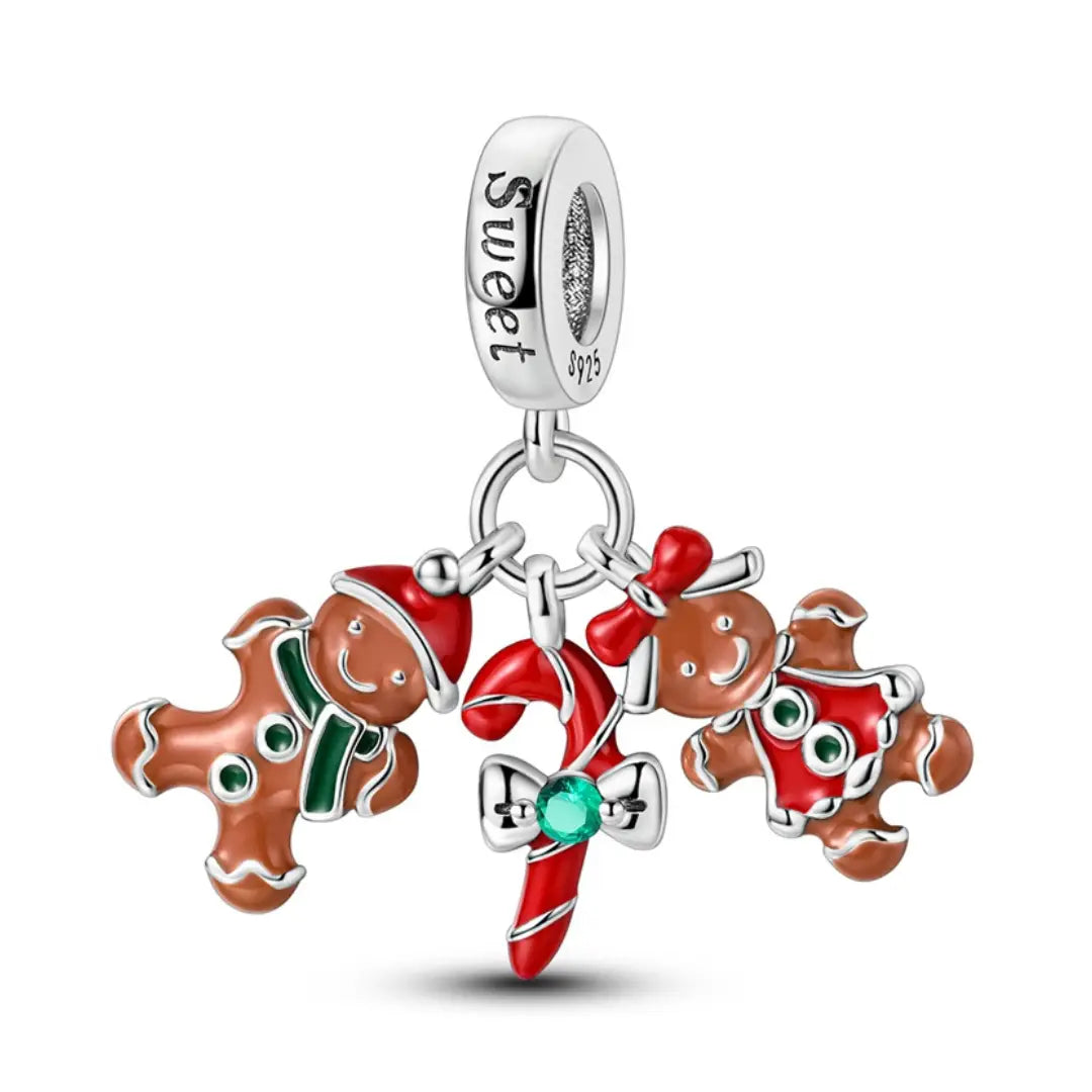 Mr & Mrs Gingerbread Christmas Dangle Charm