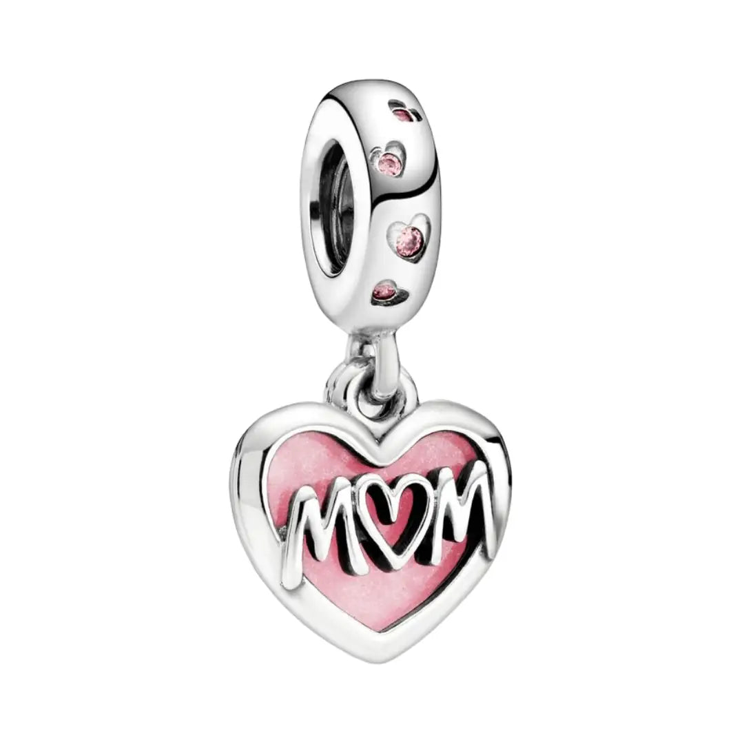 Mum Script Heart Dangle Charm