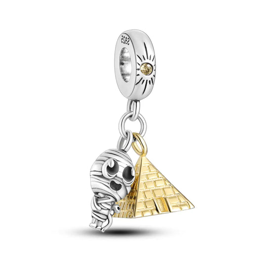 Mummy and Pyramid Dangle Charm