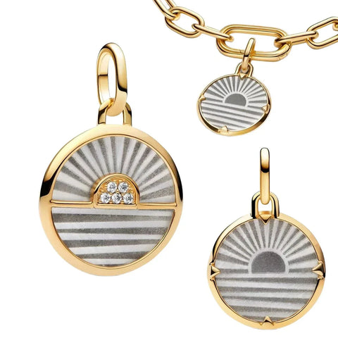 Necklace With Sun And Moon Charm - Necklace With Sun And Moon Charm