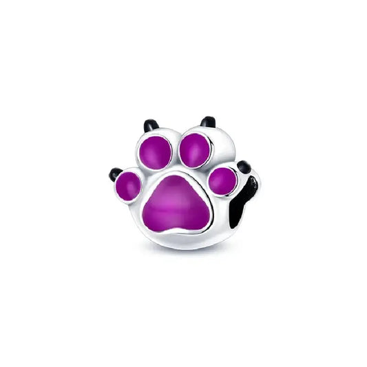 Purple Paw Print Charm with Color-Changing Enamel