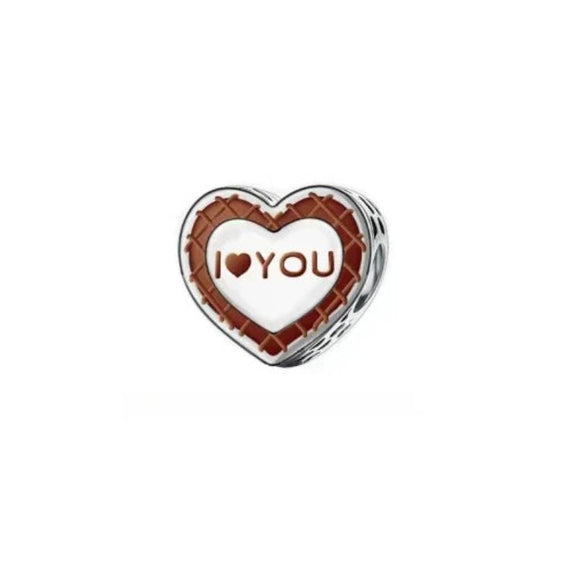 Sterling Silver Love Heart Charm - Sterling Silver Love Heart Charm with enamel