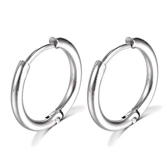 Sterling silver simple hoop earrings for everyday wear.