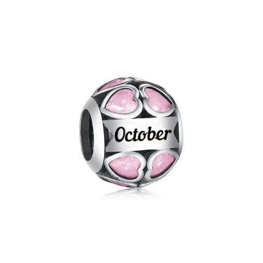 October Birthstone Heart Charm