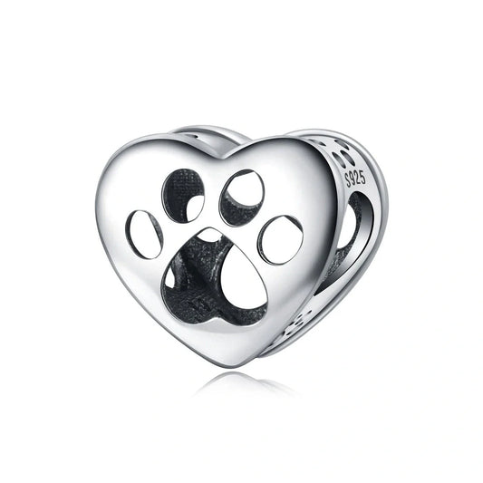 jewlouli Openwork Paw Print Charm fits pandora bracelet