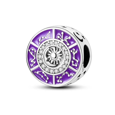 Pandora Charm Purple White Enamel Accent Charm - Pandora Charm Purple White Enamel Accent Charm - Compatible with Pandora Bracelets