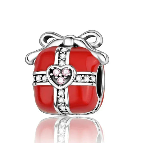 Pandora Charm Red Heart Bow - Pandora Charm Red Heart Bow Accent