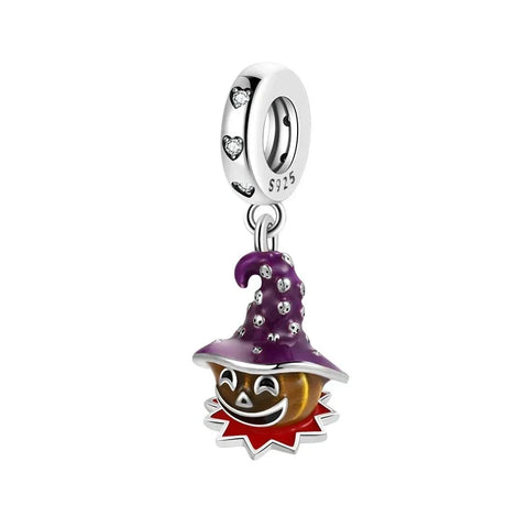 Pandora Halloween Witch Charm Red Accent Charm - Compatible with Pandora Bracelets
