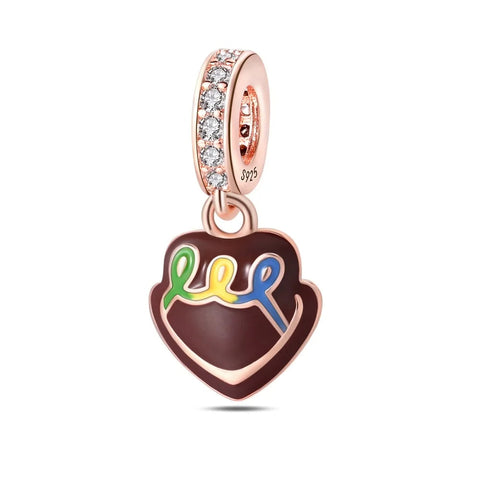 Rainbow Heart Charm - Rainbow heart charm