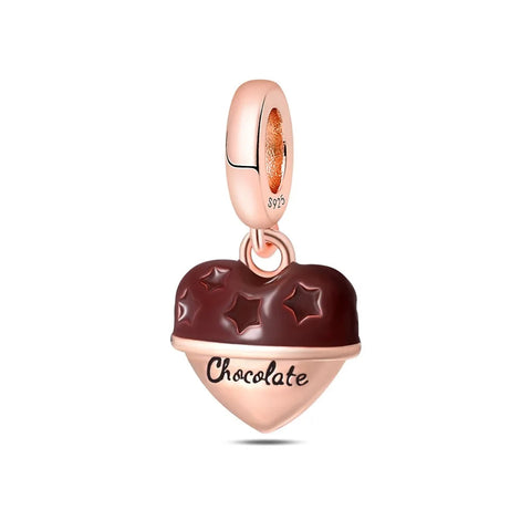 Chocolate Heart Charm - Chocolate heart charm