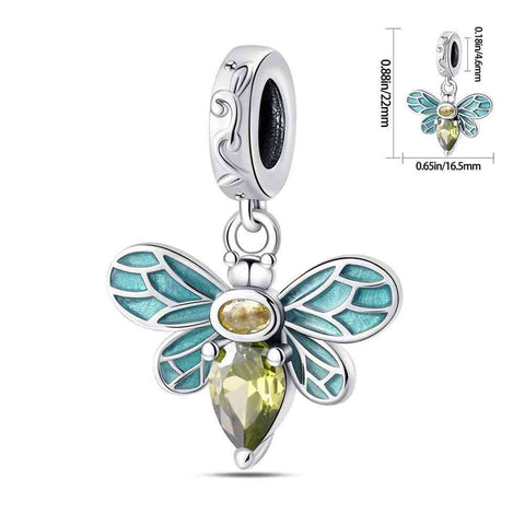 Dragonfly Charm with Crystals - Dragonfly charm with crystals