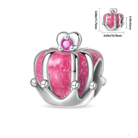 Elegant Pink Crown Charm with Gems