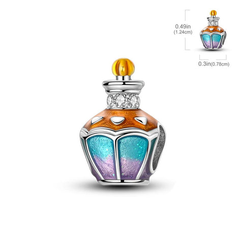 Sterling Silver Magic Potion Charm - Enchant Your Collection - Magic potion charm with colorful enamel and crystals