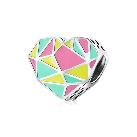 Pastel Mosaic Heart Charm