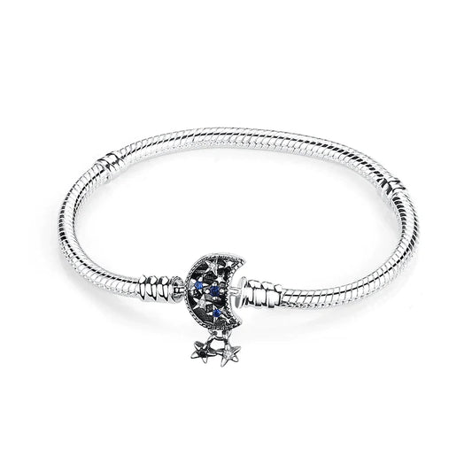 Sterling Silver Snake Chain Charm Bracelet, designed to fit Pandora charms.