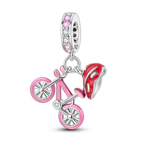Pink Bicycle With Heart Charm