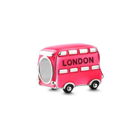 Pink Bus With The Word London Charm
