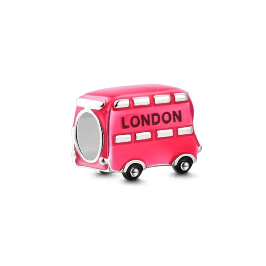 Pink Bus With The Word London Charm