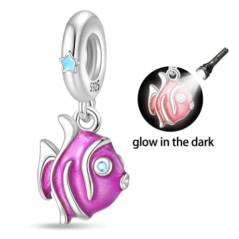 Pink Fish With Light In The Dark Charm